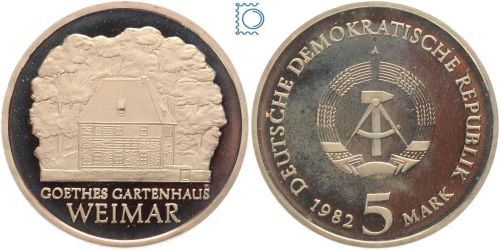 DDR 5 Mark 1982 - Weimar Goethes Gartenhaus - aus PP