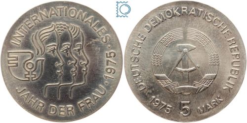 DDR 5 Mark 1975 - Internationales Jahr der Frau - stempelglanz - J.1558