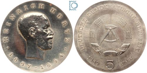 DDR 5 Mark 1969 - Heinrich Hertz - stempelglanz - J.1526
