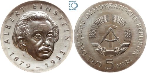 DDR 5 Mark 1979 - Albert Einstein - stempelglanz - J.1572