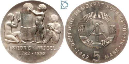 DDR 5 Mark 1982 - Friedrich Fröbel - stempelglanz - J.1584