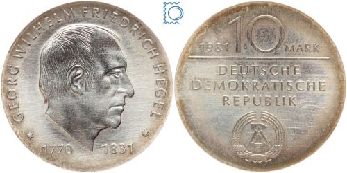 DDR 10 Mark 1981 - Georg Wilhelm Friedrich Hegel - stempelglanz - J.1581