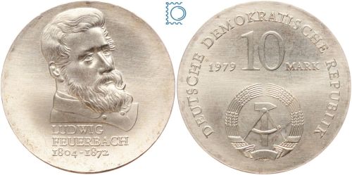 DDR 10 Mark 1979 - Ludwig Feuerbach - stempelglanz - J.1574