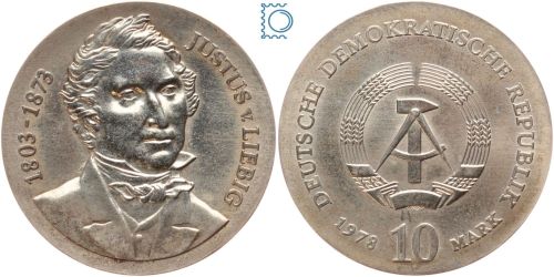 DDR 10 Mark 1978 - Justus von Liebig - stempelglanz - J.1567