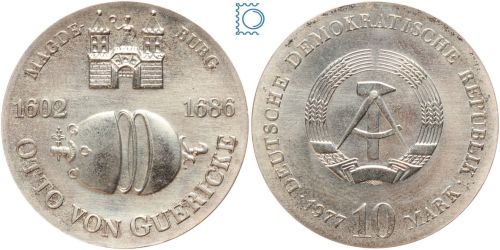DDR 10 Mark 1977, Otto von Guericke - stempelglanz - J.1565