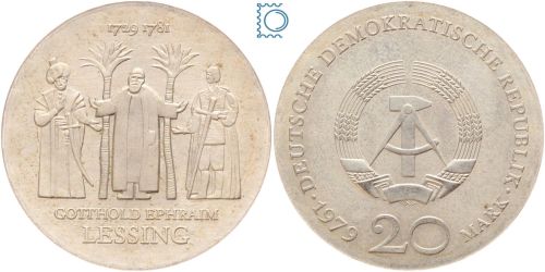DDR 20 Mark 1979 - Gotthold Ephraim Lessing - stempelglanz - J.1571