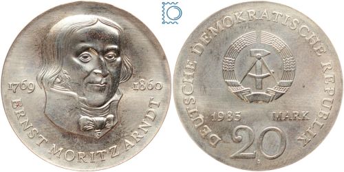 DDR 20 Mark 1985 - Ernst Moritz Arndt - stempelglanz - J.1605