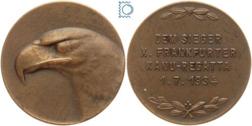 Frankfurt, Stadt - Bronzemedaille Preismedaille der X. Kanu-Regatta 1934 - Adlerkopf