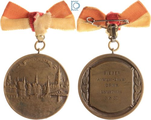 Frankfurt, Stadt- Bronzemedaille Preismedaille 2er ORMK Langstrecke Regatta 1930