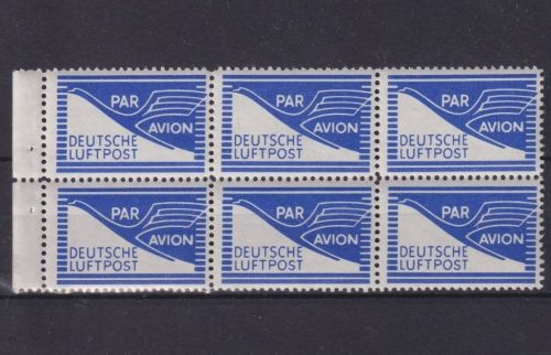 Bizone 1948 Flugpost-Zulassungsmarke JEIA Heftchenblatt FZ1 postfrisch