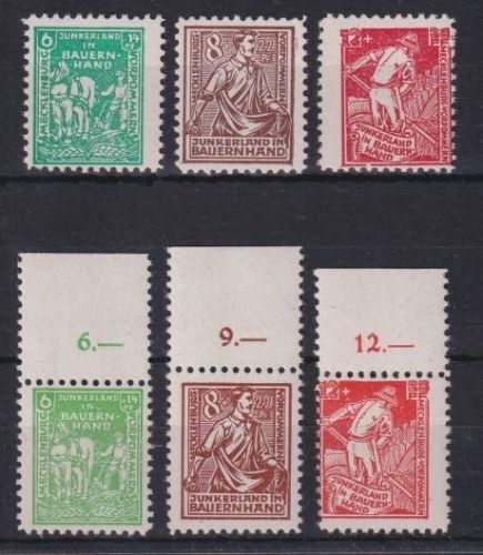SBZ, Mecklenburg Michel Nr. 23-25 a + b postfrisch - Junkerland in Bauernhand