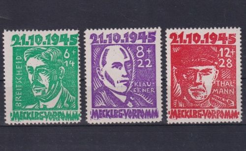 SBZ, Mecklenburg-Vorpommern Michel Nr. 20-22 postfrisch - Opfer des Faschismus