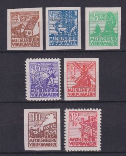 SBZ Mecklenburg Michel Nr. 29-36 x - Kreidepapier postfrisch