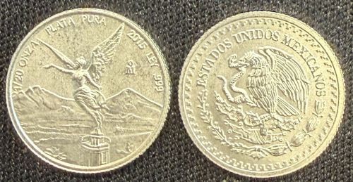 Mexico, 2015 Libertad, 1/20 Oz Silber Siegesgöttin UNC