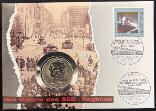 DDR Numisbrief 20 Mark Karl Marx | Opfer des SED-Regimes | Worbes 247