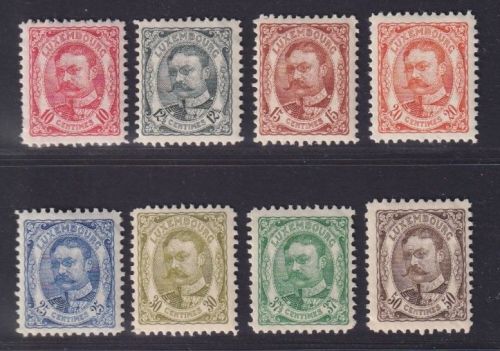 Luxemburg 1906 MiNr. 72-79 postfrisch - Freimarken: Großherzog Wilhelm IV.