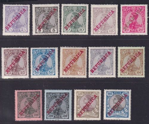 Portugal 1910 MiNr. 168-181 ungebraucht - Freimarken Aufdruck „REPUBLICA“