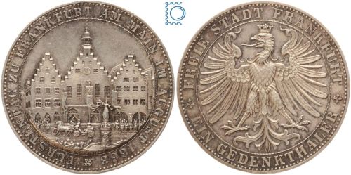 Frankfurt, 1 Taler 1863, Fürstentag Frankfurt am Main, Vereinstaler - TOP!