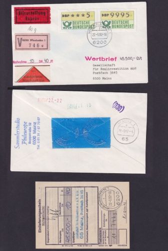 Bund 1982 - ATM 1 9995 + 5 Pf. Express-Wertbrief Nachnahme portorichtig