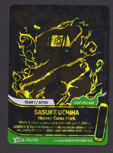 Naruto Mythos TCG Sasuke Uchiha 136/130 2nd Edition NM Englisch