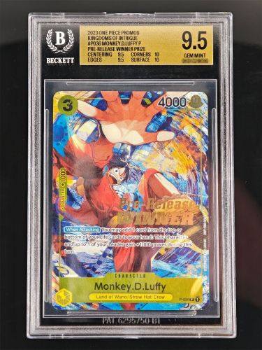 One Piece Monkey D. Luffy · P 036 Pre-Release Winner BGS 9,5 OP-04