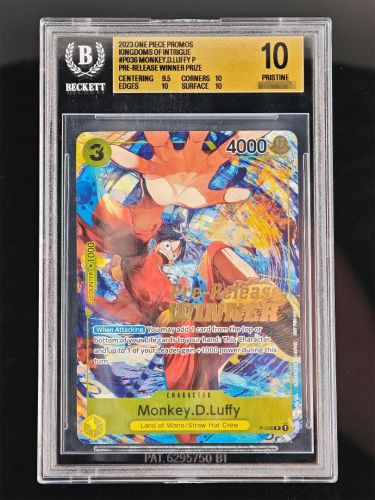 One Piece Monkey D. Luffy · P 036 Pre-Release Winner BGS 10 OP-04