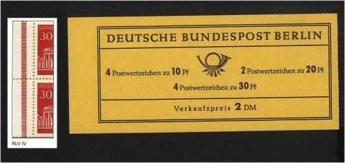 Berlin, Markenheftchen MH 5 c RLV IV postfrisch - Brandenburger Tor 1966