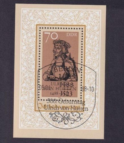 DDR, Block 93 gestempelt SST - Ulrich von Hütten