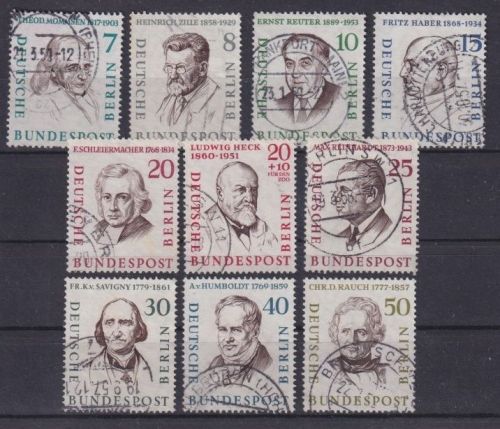 Berlin, Michel Nr. 163-172 gestempelt - Männer der Geschichte Berlins (II)
