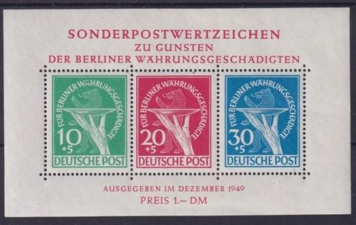 Berlin 1949 - Block 1 postfrisch - Währungsgeschädigte