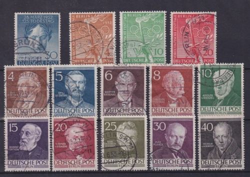 Berlin Jahrgang 1952 gestempelt komplett, 87, 88-90, 91-100