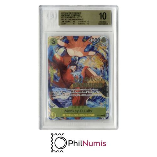 One Piece Monkey D. Luffy · P 036 Pre-Release Winner BGS 10 OP-04