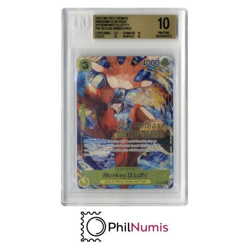 One Piece Monkey D. Luffy · P 036 Pre-Release Winner BGS 10 OP-04