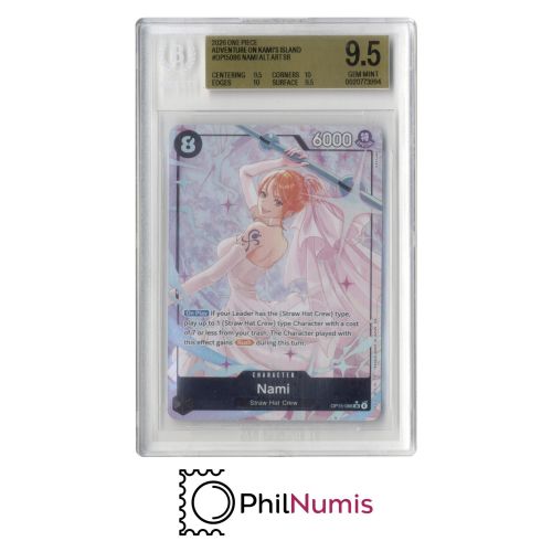 One Piece Nami · OP15-086 Alt Art Beckett 9,5 | Adventure On Kami's Island OP15