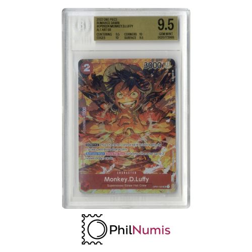 One Piece Monkey D. Luffy · OP01-024 Alt Art SR BGS 9,5 | Romance Dawn 2022