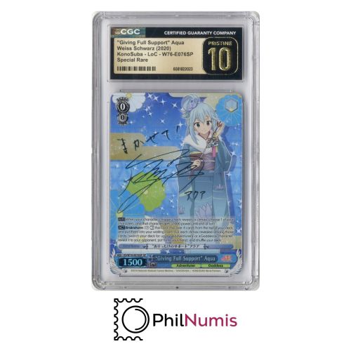 Weiss Schwarz Giving Full Support Aqua Signature · KS/W76-E076SP SP CGC 10