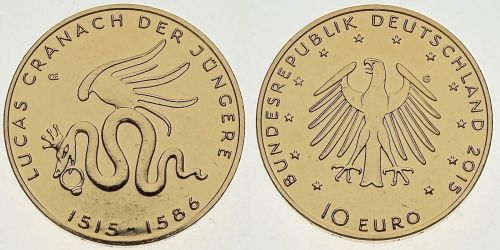 10 € - Lucas Cranach der Jüngere - 2015 - vergoldet