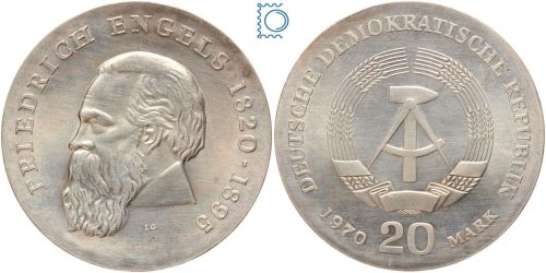 DDR 20 Mark 1969 - Friedrich Engels - stempelglanz - J.1529
