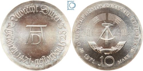 DDR 10 Mark 1971 - Albrecht Dürer - stempelglanz - J.1532