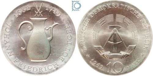 DDR 10 Mark 1969 - Johann Friedrich Böttger - stempelglanz J.1527