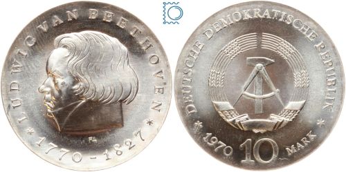 DDR 10 Mark 1970 - Ludwig van Beethoven - stempelglanz - J.1528