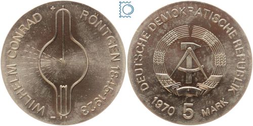 DDR 5 Mark 1970 - Wilhelm Conrad Röntgen - stempelglanz - J.1530