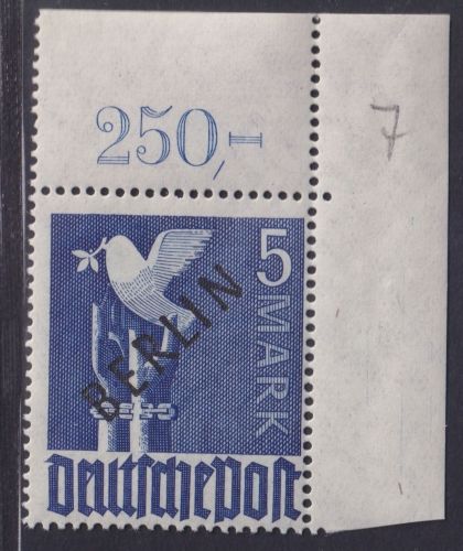 Berlin MiNr. 20 P OR dgz Eckrand postfrisch geprüft Schlegel LUXUS!