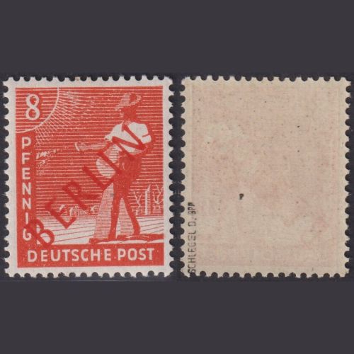 Berlin MiNr. 23 postfrisch, geprüft Schlegel BPP, 8 Pf. Rotaufdruck