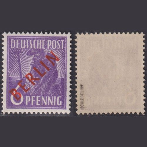 Berlin MiNr. 22 postfrisch, geprüft Schlegel BPP, 6 Pf. Rotaufdruck