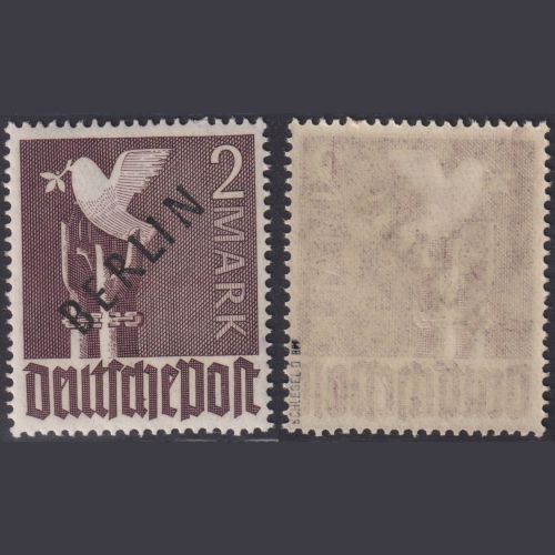 Berlin MiNr. 18 postfrisch, geprüft Schlegel BPP, 2 Mark Schwarzaufdruck