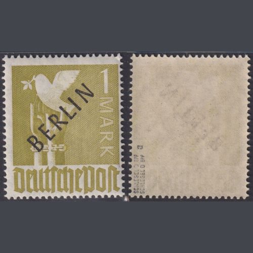 Berlin MiNr. 17 a postfrisch, geprüft Schlegel BPP, 5 Mark Schwarzaufdruck