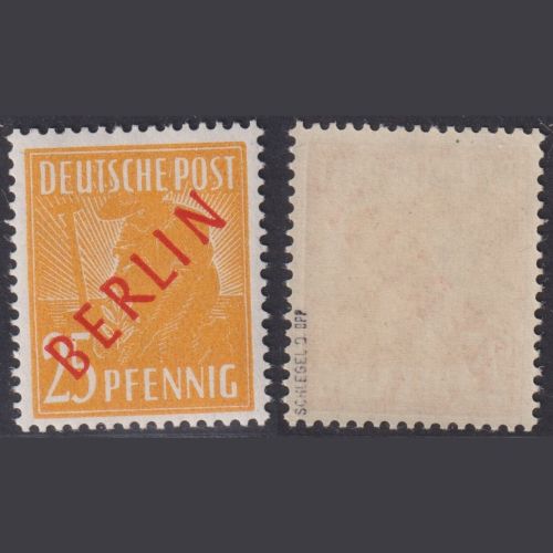 Berlin MiNr. 27 postfrisch, geprüft Schlegel BPP, 25 Pf. Rotaufdruck