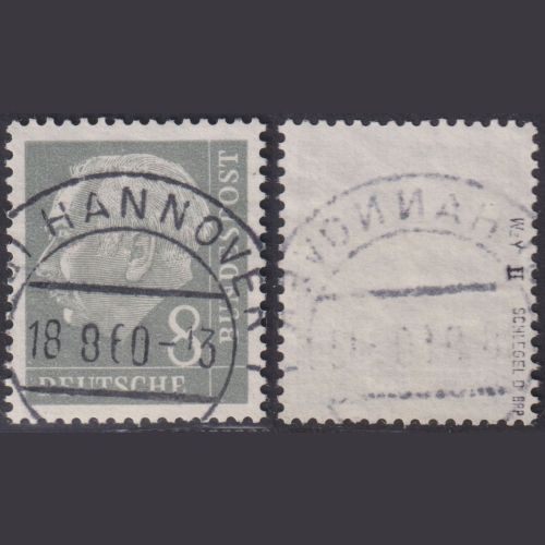 Bund 182 Y II gestempelt Vollstempel geprüft Schlegel, Heuss liegendes WZ