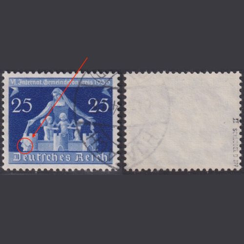 Deutsches Reich, Michel Nr. 620 PF II Plattenfehler gestempelt